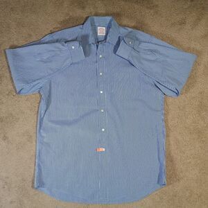 Brooks Brothers Button Up Shirt Mens 16 - 3 Non Iron Blue Striped Button Down
